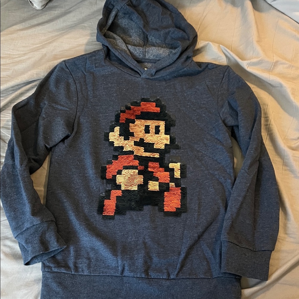 Nintendo Blue Hoodie with Mario Design